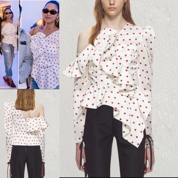self portrait polka dot top